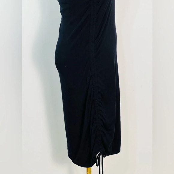 Michael Lauren Darren Black One Shoulder Tank Dress Drawstring Side Size Medium - Picture 5 of 12